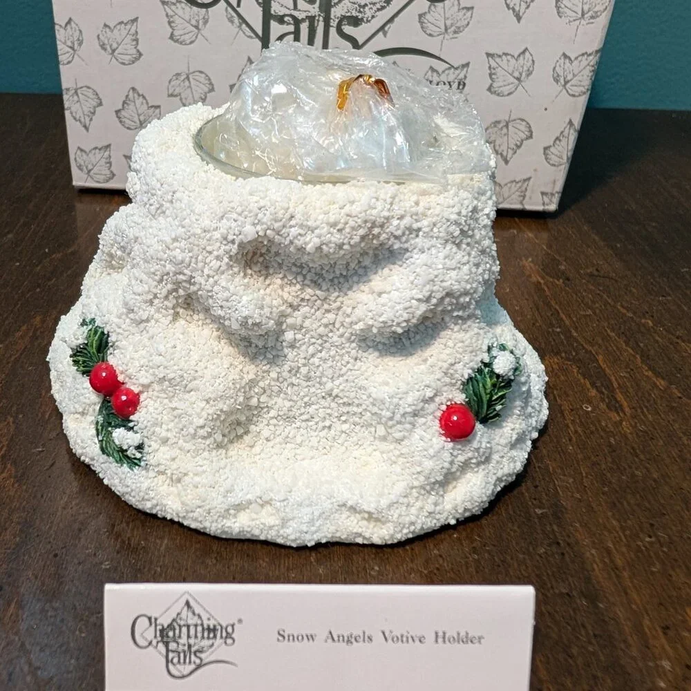 Charming Tails by Fitz and Floyd Snow Angels Votive Holder